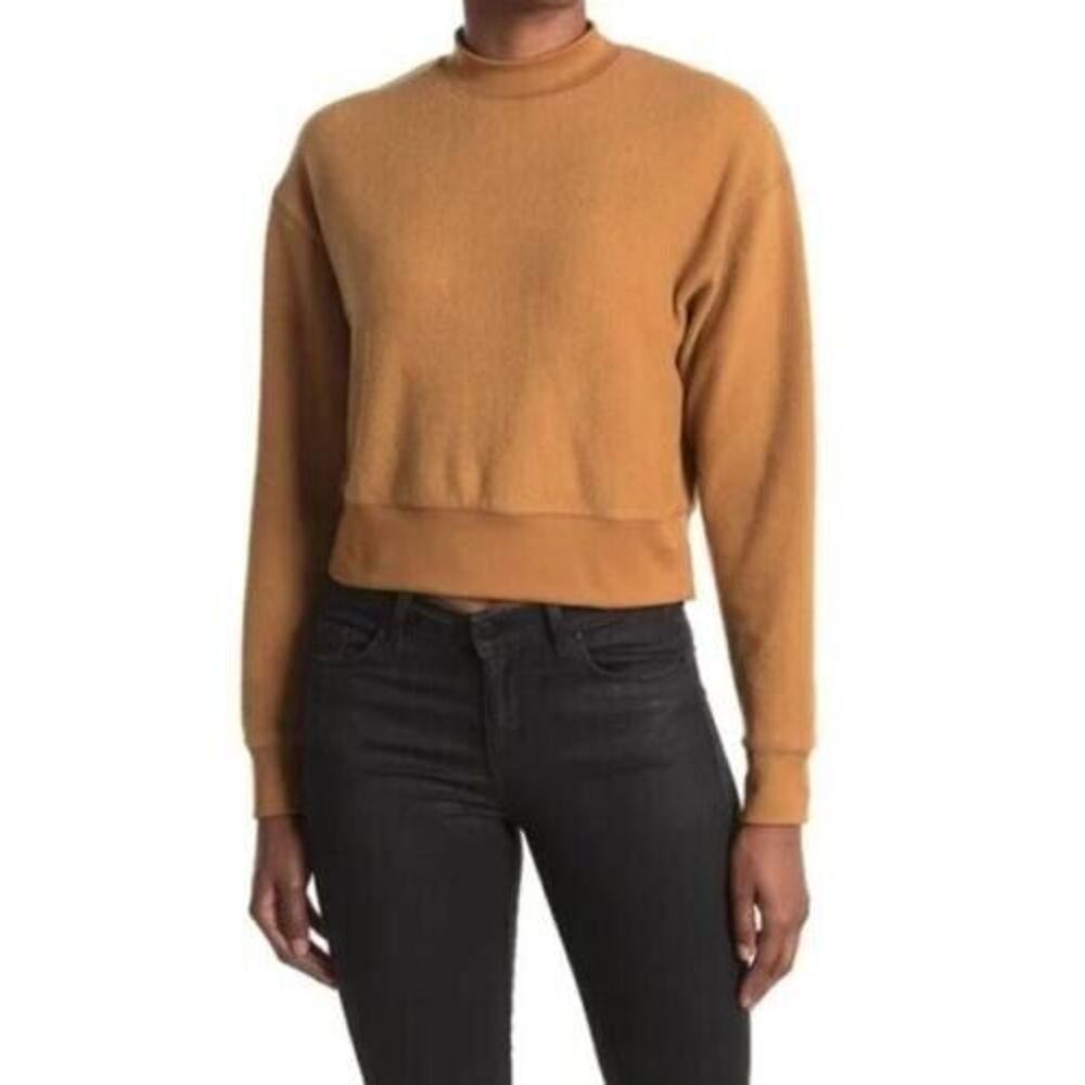 Abound Women's Mock Neck Fleece Pullover in Tan Dale Large MSRP $25